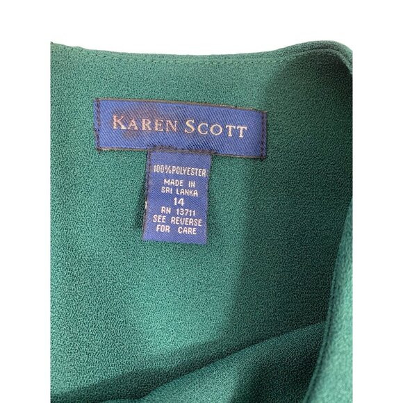 Karen Scott Women's Forest Green Casual Dress - Picture 3 of 5